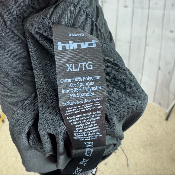 Hind Black Running Athletic Workout Shorts Size XL - Picture 6 of 6